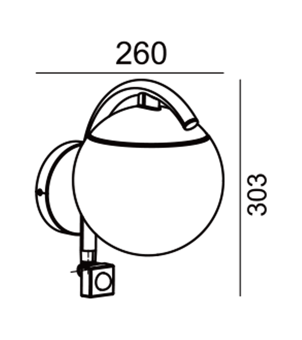 Indukční nástěnná lampa Parrot Bend Round Glass HR60671S Indukční nástěnná lampa Parrot Bend Round Glass HR60671S