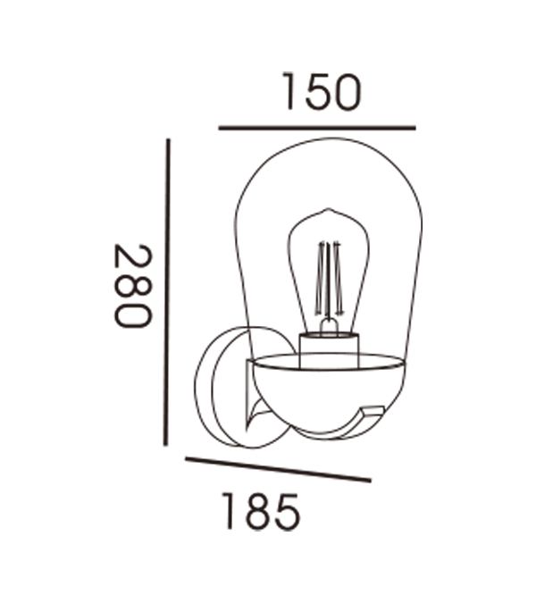 Indukční nástěnná lampa Rocket Head Glass Hood HR60111S Indukční nástěnná lampa Rocket Head Glass Hood HR60111S