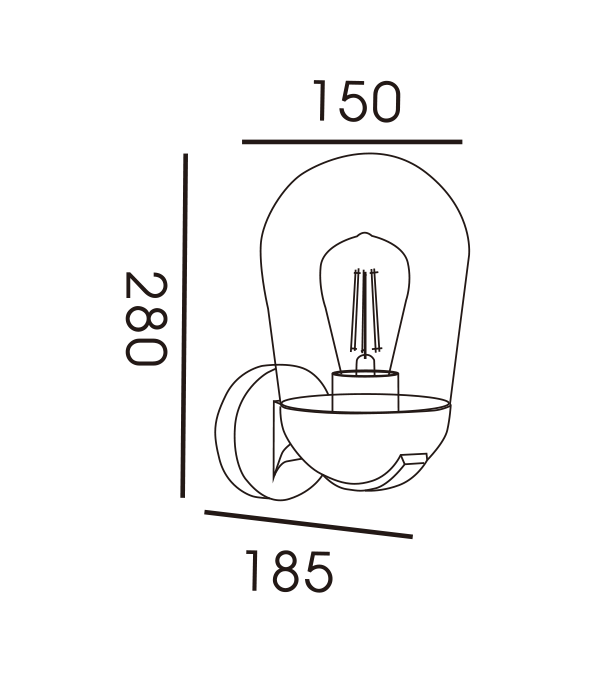 Skleněná nástěnná lampa Rocket Head HR60111 Skleněná nástěnná lampa Rocket Head HR60111